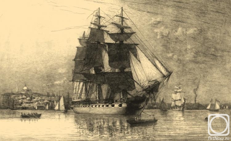 Kolotikhin Mikhail. The frigate Constitution in Boston Harbor