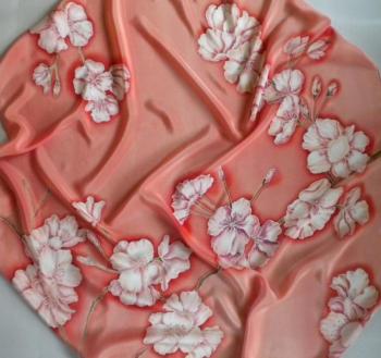 Batik-scarf "Sakura blooms!". Moskvina Tatiana