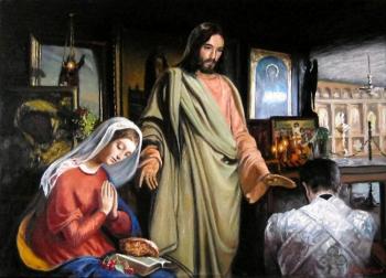 Jesus blesses the fast food on December 29, for true Christmas is on January 7. Vision 29 December 2013. Arseni Victor