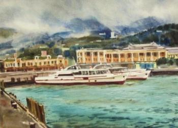 Yalta. Boats in the bay
