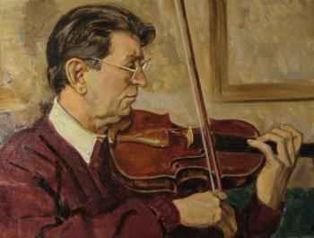 Violinist. Portrait of the artist of the GABT orchestra Vadim Timofeev. Lapovok Vladimir