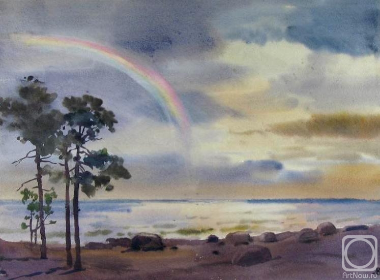 Lapovok Vladimir. Rainbow over the bay. Komarovo