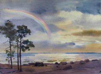 Rainbow over the bay. Komarovo