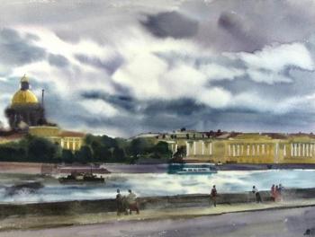 Petersburg. Clouds over the Neva