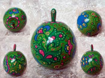 Apple green with leaves