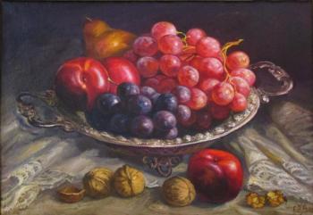 Plums, grapes and nuts. Shumakova Elena