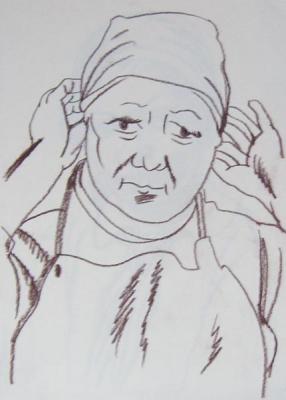 Baba in a headscarf. Rakutov Sergey