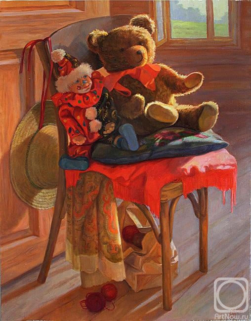 Shumakova Elena. Teddy bear and the clown