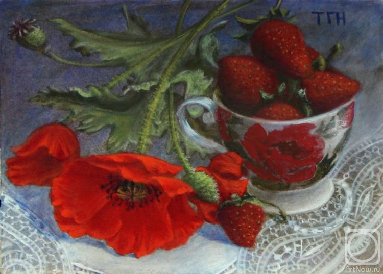 Kudryashov Galina. Poppies and strawberries