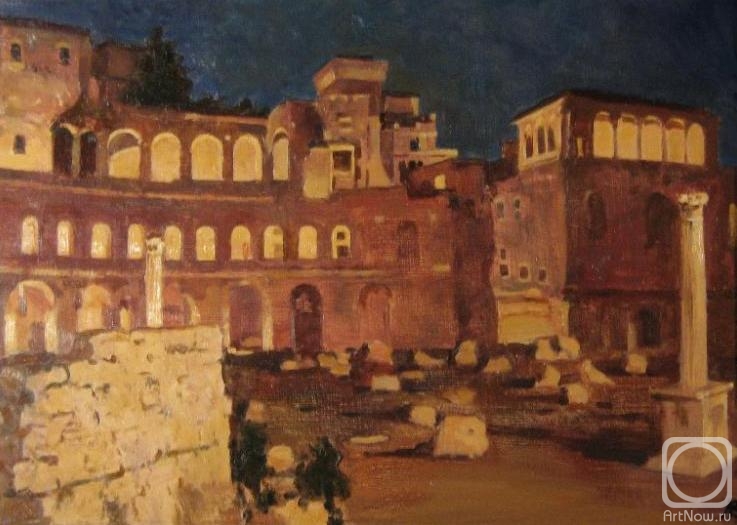 Lapovok Vladimir. Rome. Forum of Trajan at Night