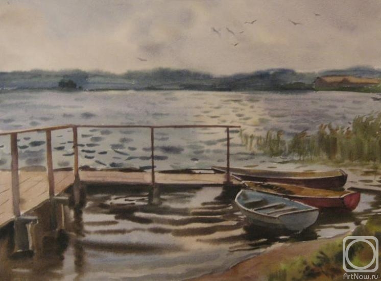 Lapovok Vladimir. Siverskoye Lake. Boat Mooring