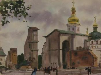 Kiev. Ruins of the Cathedral in the Lavra. Lapovok Vladimir