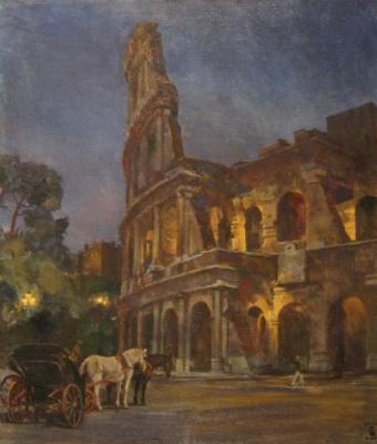 Rome at night. Phaethons at the Colosseum. Lapovok Vladimir