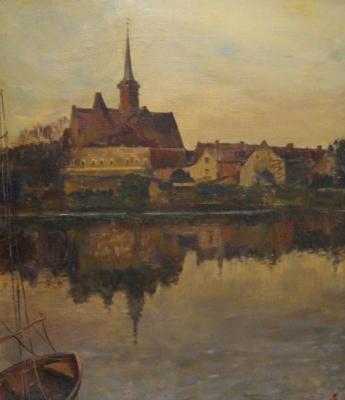 Wroclaw. Evening on the Oder