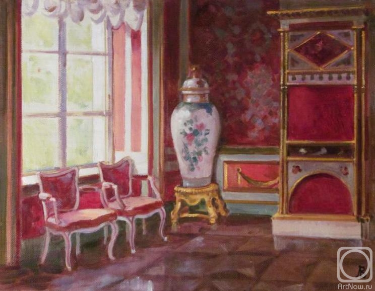 Lapovok Vladimir. Kuskovo. Red interior with vase