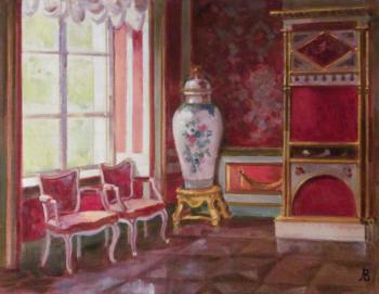 Kuskovo. Red interior with vase. Lapovok Vladimir