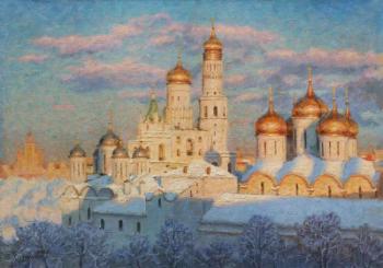 Domes of the Kremlin under the sun. Razzhivin Igor