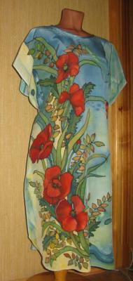 Batik. Dress, "Oh, these summer poppies ...". Zarechnova Yulia