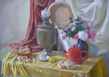 Still life with red kettle