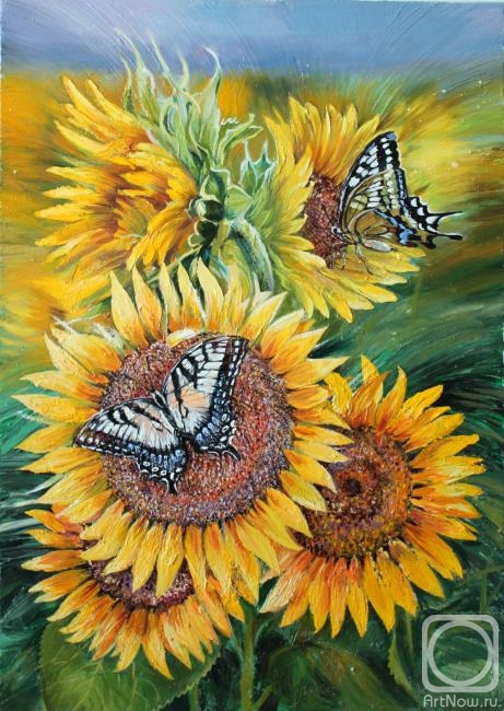 Sokolova Lyudmila. Butterflies on sunflowers