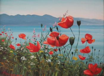 Poppies over the sea