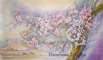 Batik-panel "Sakura". Ivlicheva Tatiana