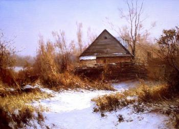 Little house. Winter Morning