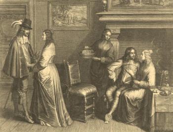 Two young men with women