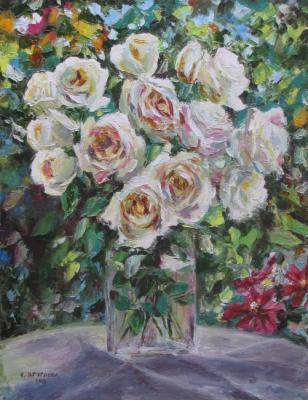 White roses in the garden (White Cottage). Kruglova Svetlana