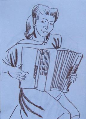 Girl with accordion (). Rakutov Sergey