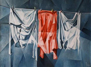 Drying. Cubo-futurism (Drying Laundry). Krotkov Vassily