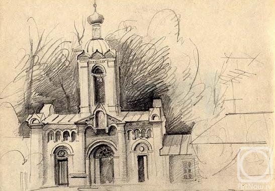 Gerasimov Vladimir. Optina Pustyn, gate in a monastery, sketches 11
