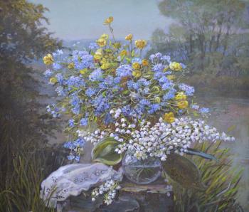 Panov Eduard Parfirevich. Forget-me-nots with lilies of the valley