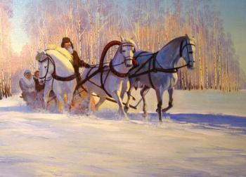 three of horses. Gerasimov Vladimir