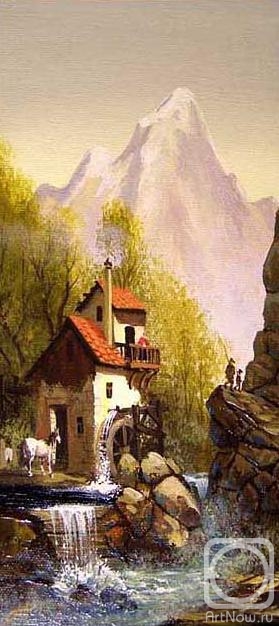 Gerasimov Vladimir. Western European landscape. A mill in mountains