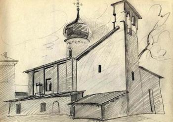 Pskov, sketch 3. Gerasimov Vladimir
