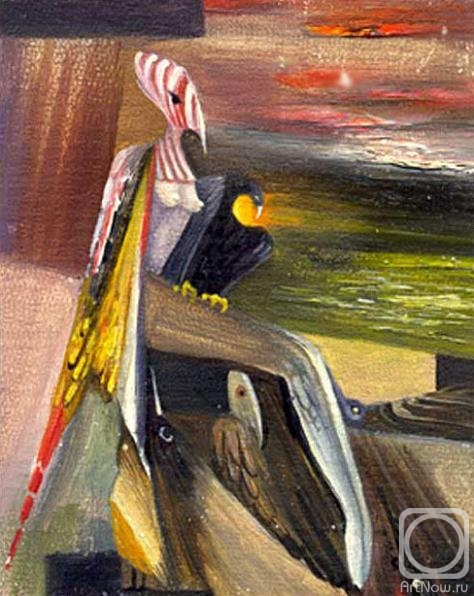 Симург - вещая птица» картина Герасимова Владимира (картон, масло) — купить на ArtNow.ru
