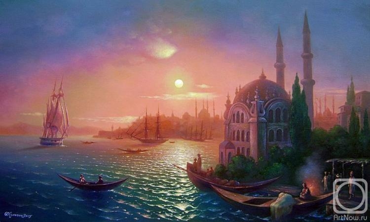 Kulagin Oleg. View of Constantinople at lunar lighting