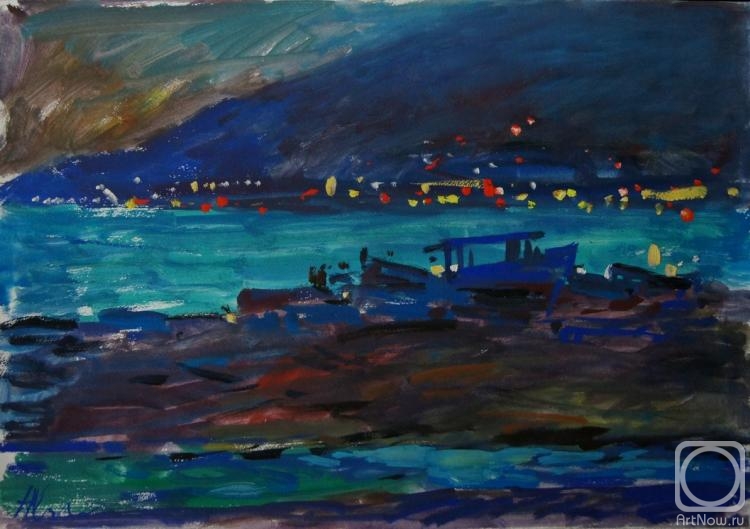 Khvastunova Alla. Night lights on the coast
