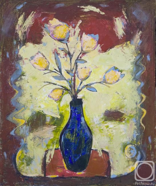Barsukov Denis. The flowers in a Blue Vase