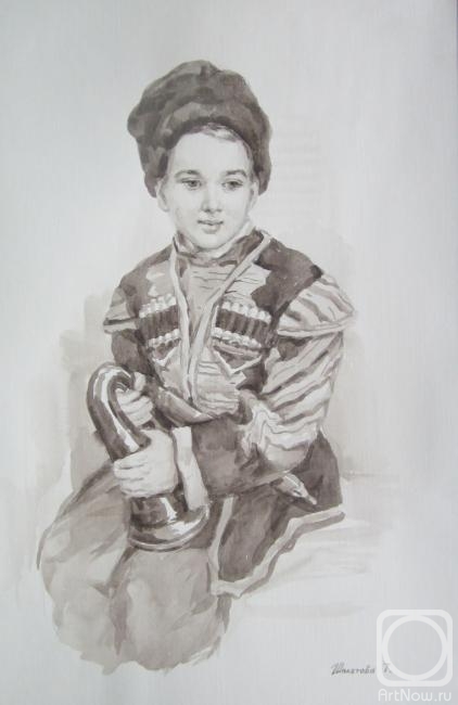 Shplatova Tatyana. Cossack young trumpeter