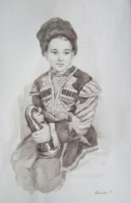 Cossack young trumpeter