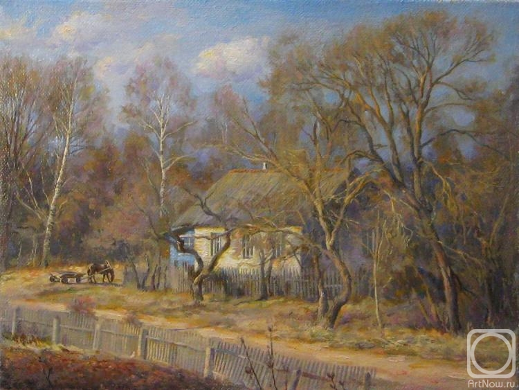 Kalinovskaya Ekaterina. A house is in a village. Spring