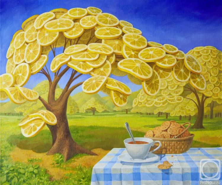 Urzhumov Vitaliy. In the lemon garden I drink tea with biscuits