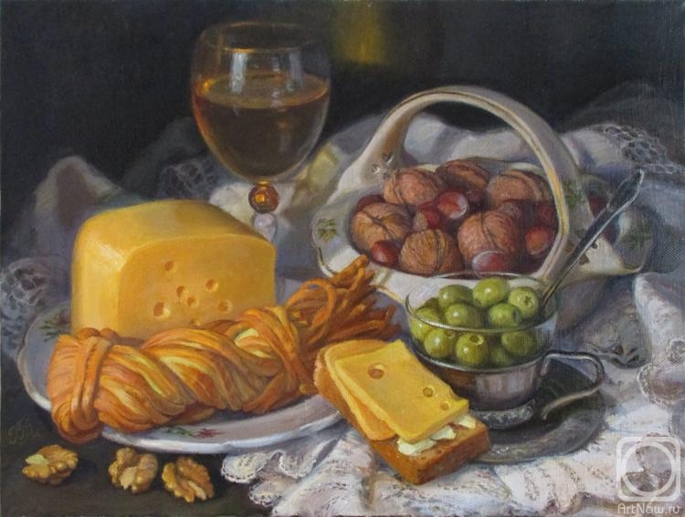 Shumakova Elena. Cheese, nuts and olives