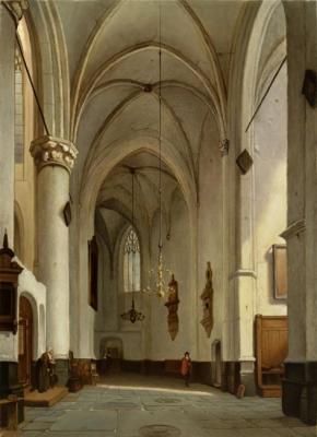 A sunlit church interior, St. Bavo Haarlem. Elokhin Pavel